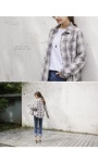 [8DA13278BB_씨유자수 체크 셔츠] 저스트원
