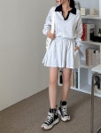 [[EVELLET]엘비드 카라 스커트팬츠SET]