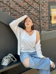이블렛by제이스타일 [제작/빅사이즈]이블렛 하오딘 V넥 니트 나시 제이스타일