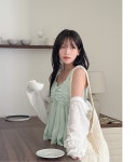 이블렛by제이스타일 [제작/빅사이즈]이블렛 블리유 리본 스모크 뷔스티에 블라우스 제이스타일