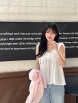 이블렛by제이스타일 [제작/빅사이즈]이블렛 블리유 리본 스모크 뷔스티에 블라우스 제이스타일