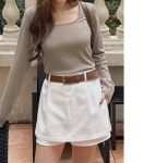 이블렛by제이스타일 [제작/빅사이즈]이블렛 루오브 기모 스퀘어넥 티셔츠 제이스타일