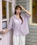이블렛by제이스타일 [제작/빅사이즈]이블렛 시리뮤 나일론 시스루 셔츠 제이스타일