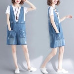 도매꾹 :: 대한민국1위 돈버는 쇼핑 - 도매꾹 [도매꾹] F7340/빈티지스탈 오버핏 멜빵청반바지/빅사이즈가능