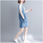 도매꾹 :: 대한민국1위 돈버는 쇼핑 - 도매꾹 [도매꾹] F7340/빈티지스탈 오버핏 멜빵청반바지/빅사이즈가능