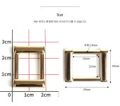 -각 폴 사각링 15MM - 골드