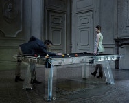 The coolest pool table we have ever seen and its made from crystal -