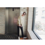 [ 씨유 레터링 맨투맨] 메이블루 [ 씨유 레터링 맨투맨]