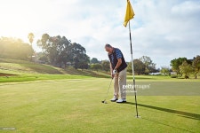 Hes On Par Stock Photo | Getty Images Full length shot of a senior man lining up a put while enjoying a day...