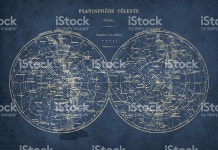 셀레스티얼 Hemispheres 스톡 사진 506887305 | iStock Celestial North and South sky hemispheres with constellations.