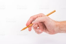 Male Handing Pencil Isolated stock photo 486763444 | iStock Male hand with pencil isolated on white background