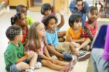 Story 시간 스톡 사진 475680825 | iStock Diverse group of preschoolers listening to a story.
