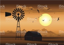 농장 야간에만 스톡 사진 158534811 | iStock Farm with Old Windmill.