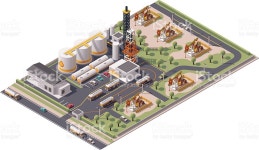 벡터 제품의 등각투영 엔진오일 필드 아이콘크기 일러스트 484357892 | iStock Isometric icon set representing oil field... 