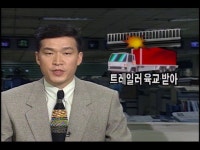 트레일러 통과높이 무시하고 통과하다 육교 무너뜨려
