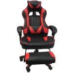 	ViscoLogic Series STRADA Gaming Racing Style Swivel Home Office Computer Desk Chair with Footrest (Black Red) : Office Chairs... 