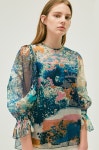 See-through print silk blouse | Blouse | Top | WOMEN | HANDSOME | Thehandsome.com [TIME] See-through print silk blouse