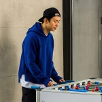 EDIT HOOD KNIT - COBALT - ODD EDIT HOOD KNIT - COBALT
