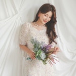 블루밍더젠젠젠젠스퀘어 | [블루밍 스퀘어넥 셔링소매 러플 쉬폰 원피스]