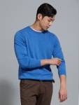 [단독][Made In Italy]베이직코 크루넥 니트_블루
