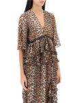 GANNI | 가니 Ganni pleated blouse with leopard motif F8694 가니 Ganni pleated blouse with leopard motif F8694
