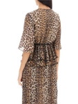 GANNI | 가니 Ganni pleated blouse with leopard motif F8694 가니 Ganni pleated blouse with leopard motif F8694