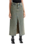 GANNI | 가니 FW24 long overdyed denim maxi skirt J1477 가니 FW24 long overdyed denim maxi skirt J1477