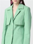 GANNI | 가니 SS23 Ganni Organic Cotton Blazer F7593 484 Green 가니 SS23 Ganni Organic Cotton Blazer F7593 484 Green