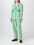GANNI | 가니 SS23 Ganni Organic Cotton Blazer F7593 484 Green 가니 SS23 Ganni Organic Cotton Blazer F7593 484 Green
