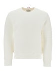톰 브라운 SS25 thom browne white cotton four bar crewneck sweatshirt MJT518A J0201 WHITE