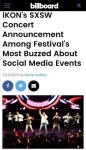 美 빌보드 ”아이콘, SXSW 소셜 미디어서 가장 많은 버즈 기록” - 일간스포츠 美 빌보드 ”아이콘, SXSW 소셜 미디어서 가장 많은 버즈 기록”