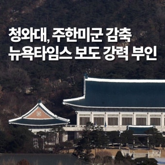청와대, 주한미군 감축 NYT 보도 강력 부인