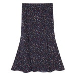 이라운드몰 글로벌이커머스 네이비 폴리에스터 플라워패턴 롱 스커트 ATSK8A109N2