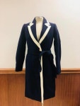 JCrew Tipped Topcoat in Italian Stadium Cloth Wool H1389 00 Navy J.Crew $250 coat available on ebay.com