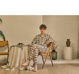 [울랄라파자마]레몬드 긴팔 남성페어 오트밀 [W CONCEPT]