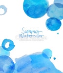 일러스트 - 클립아트코리아 :: 통로이미지(주) 백그라운드,번짐,블루,사람없음,수채화,여름,파란색