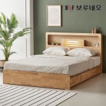 [착불]엔느Po LED 3서랍 수납 원목 침대 프레임 Q - NS홈쇼핑