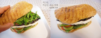 집에서 만든 치즈와 천연 발효빵으로 만든 샌드위치