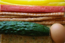 꼬마김밥, 주먹밥, 붉은 만두어묵탕, 떡라면)