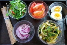 메밀면을 이용한 열무비빔국수 더 맛있는 열무비빔국수가 되었어요