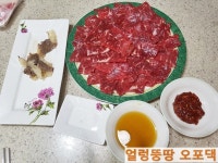 육사시미 양념장 만들어 채끝등심 생고기로 폭풍 흡입