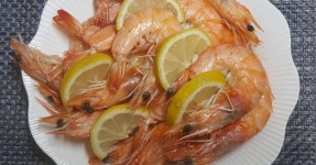 집에서 새우구이