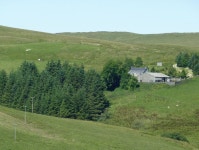 Forest, farm and hillside at... (C) Roger  Kidd :: Geograph Britain and Ireland Forest, farm and hillside at... (C) Roger  Kidd