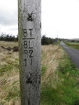 BT pole with markings, Sheskinshule (C) Kenneth  Allen :: Geograph Britain and Ireland BT pole with markings, Sheskinshule (C)... 