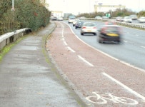 Cycle lane, Sydenham bypass, Tillysburn,... (C) Albert Bridge :: Geograph Britain and Ireland Cycle lane, Sydenham bypass... 