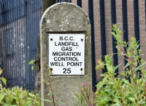 Landfill gas marker post, Belfast - May... (C) Albert Bridge :: Geograph Britain and Ireland Landfill gas marker post, Belfast... 