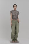 [솔티페블]FLOWER MESH SHIRRING TOP [GREY] [W CONCEPT]