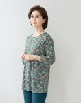 엄마옷 마담4060 - 7부플라워티셔츠-ATE305005-