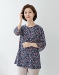 엄마옷 마담4060 - 7부플라워티셔츠-ATE305005-