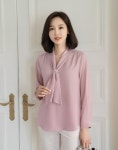 엄마옷 마담4060 - 샤이닝타이블라우스-BL2502030-
